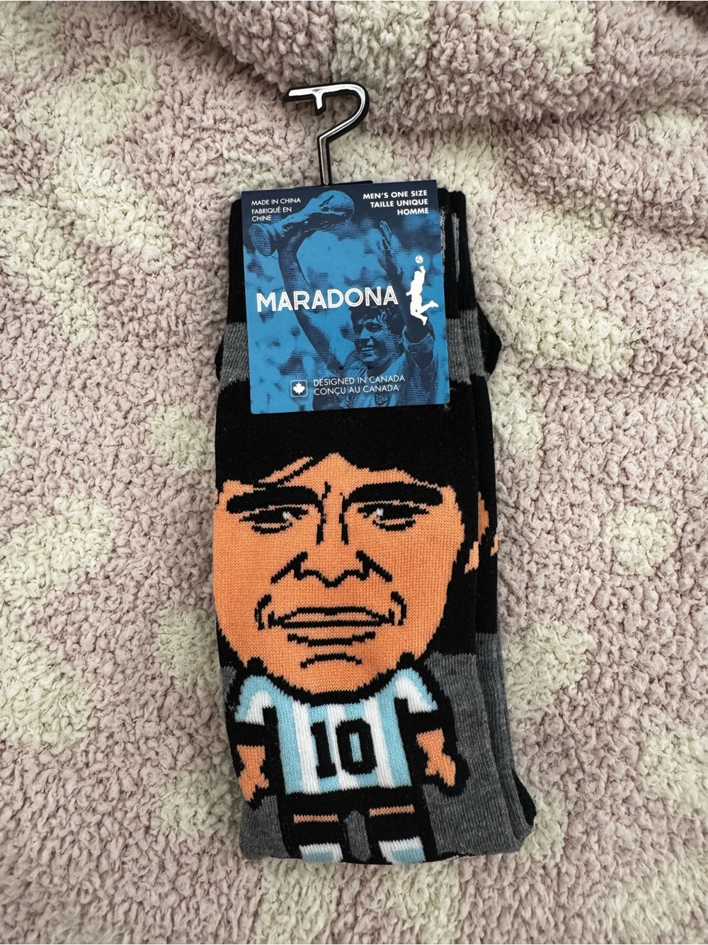 Men's Novelty Soccer Socks - Black, Gray & Orange
